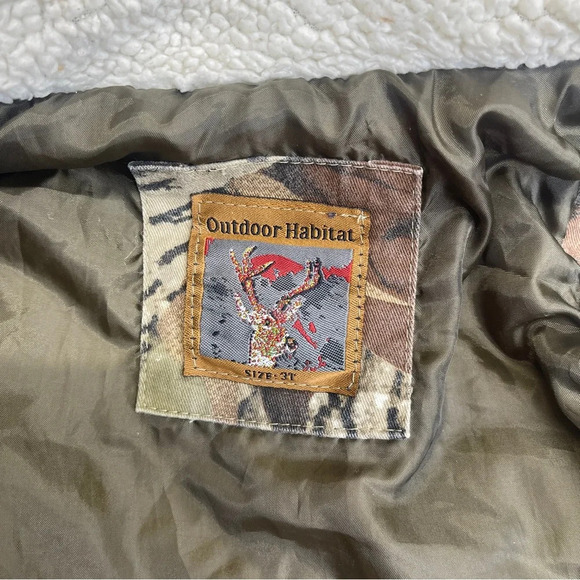 Outdoor Habitat Cotton Green Camouflage Hunting Camping Zip Vest Toddler Size 3T - Picture 6 of 11